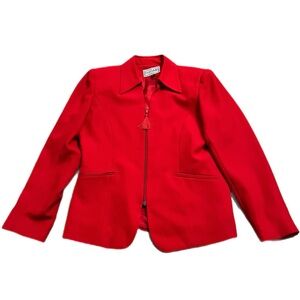 70s/80s Vintage Power Suit Blazer (Hot Red) Size 6